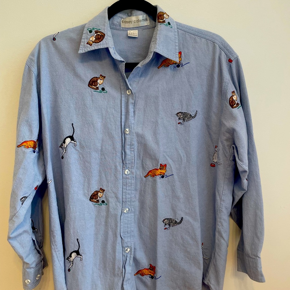 Vintage denim embroidered shirt